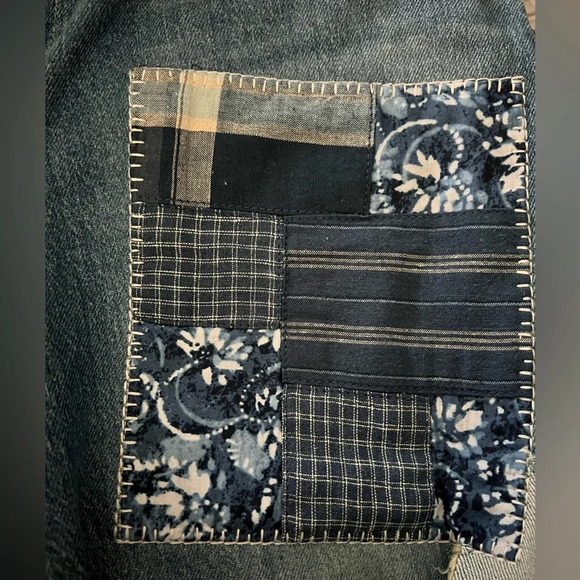 NWT Ralph Lauren Patchwork Stretch Relaxed Taper Denim Jeans Size 6 - Picture 9 of 12